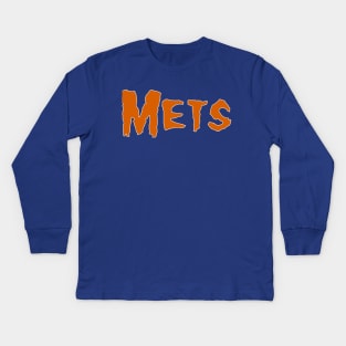 Mets Misfits Font Kids Long Sleeve T-Shirt